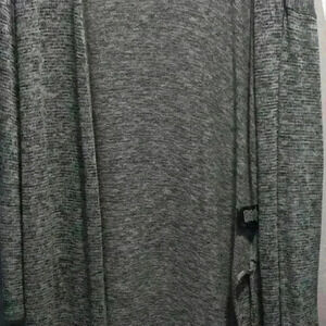 Womens XL open cardigan duster Massimo gray black white heathered jersey